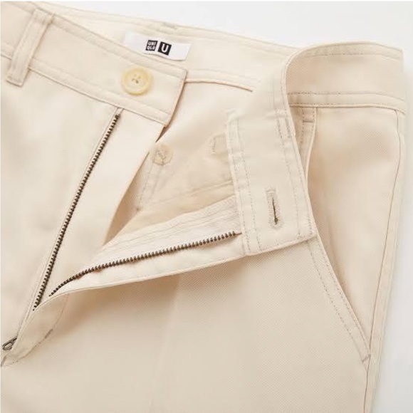 Uniqlo beige wide leg high waisted trousers pants - Picture 3 of 4